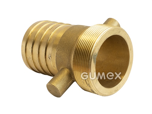 Hadicový násadec s utahovacími výstupky, 63mm, vnější závit G 2 1/2", 50bar, -10°C/+90°C, mosaz
